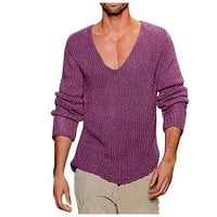 Muška bluza na rasprodaji Muški modni džemper s izrezom u obliku slova A, pulover s dugim rukavima s okruglim ovratnikom, vrhovi