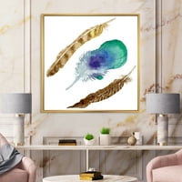 DesignArt 'Abstraktno ptičje pero od izoliranog krila' Boemijski i eklektično uokvireni platno zidni umjetnički tisak