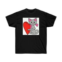 Ultra pamučna majica s sivim mačjim srcem