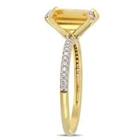 Miabella Women's 1- Carat T.G.W. Citrine Carat T.W. Dijamantni 10KT žuti zlato osmerokutni prsten