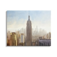 Stupell Industries užurbani New York Cityscape daleke zgrade Skyline slikanje galerija zamotana platna za tisak zidne umjetnosti,