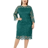 Ženske haljine rasprodaja modne ženske pikantne velike veličine dugih rukava jednobojna spojka obećavajuća šljokičasta Zelena Haljina