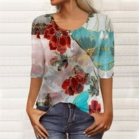 Ženska modna ležerna bluza s dugim rukavima S dugmadima s dugmadima, pulover s izrezom u obliku slova a, bluza s gornjim dijelom