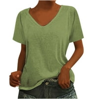 Majice za vježbanje za žene s izrezom u obliku slova A i kratkim rukavima, ljetne Ležerne široke majice, puloveri, lagana jednobojna