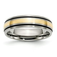 Zaručnički prsten od žutog zlata s dvobojnim titanom od 14 karata