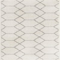 Jedinstveni tkalački stan Geometrijski espalier friz tepih od bjelokosti sive boje 2'6' 1 trkač tradicionalna Espalier idealna je