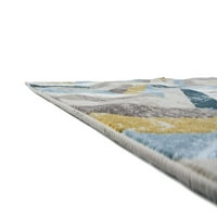 Jedinstvena kolekcija modernog apstraktnog tamnoplavog tepiha sa ševronom