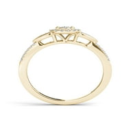 3 8CT TDW Diamond 10K žuto zlato klaster Halo zaručnički prsten