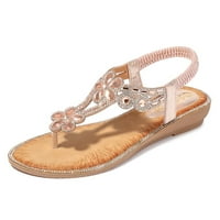Ljeto u boemskom stilu ženske ravne sandale s cvjetnim uzorkom Ležerne cipele za plažu