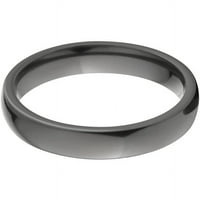 Polu krug crni cirkonijev prsten s poliranim završetkom