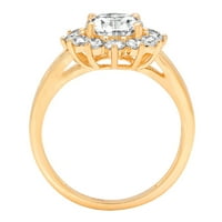 2. prozirni dijamantni prsten ovalnog reza od žutog zlata od 18k, vjenčani prsten s aureolom za godišnjicu braka, veličina 10,75