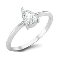 Dijamantni prsten od moissanita od 0 karata dijamantni prsten od sterling srebra Vintage ženski zaručnički prsten
