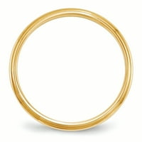 Primarno zlato, karatno žuto zlato, polukružni prsten s rubom, Veličina 10
