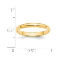 Polukružni zaručnički prsten od žutog zlata, veličine 9