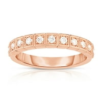 Dijamantni prsten okruglog reza od 10k ružičastog zlata od 10k