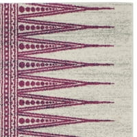Apstraktni aztečki tepih u boji Bjelokosti, Fuksija, 6 '7 9'