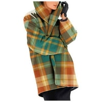 Karirani vuneni kaput za muškarce i žene, zimska jakna s dugim rukavima, otvoreni kardigan, casual kaput, dugi kaput, odjeća za odjeću,