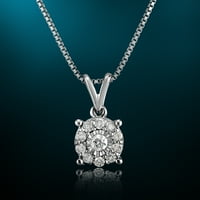 Natalia Drake CTTW Diamond Princess Okrugla halo ogrlica u rodijumu pozlaćenom srebrom