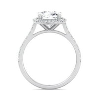 Zaručnički prsten za vjenčanje-Moissanite jastučić s bočnim kamenjem