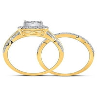10-karatni set vjenčanih prstenova za mladence s okruglim dijamantom od 10 karata