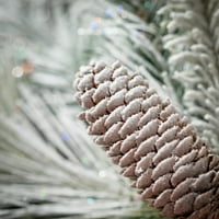 9.5 h Sullivans snježni pinecone božićni mini vijenac, zelena