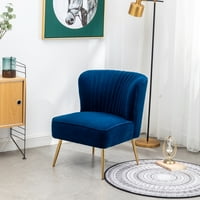 Roundhill Namještaj Annabella Moderna tapecirana naglasak stolica bez ruke, plava