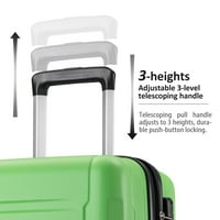Set za prtljagu s kotačima i digitalnom bravom - Zelena
