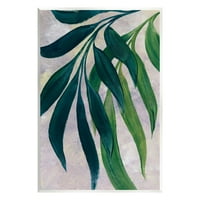 Stupell zelene biljke palmine viseće lišće Botaničko i cvjetno slikarstvo zidna ploča Umjetnička umjetnost Umjetnička umjetnost