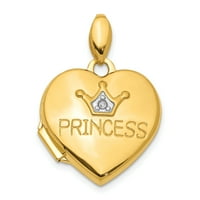 Princezin medaljon od netaknutog zlata sa žutim karatnim zlatom i rodijevim dijamantom na lancu kabelskog užeta