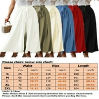 Široke Caprese hlače od papirnate vrećice za žene visokog struka, Ležerne široke duge Palazzo hlače, hlače s remenom