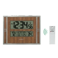 La Crosse Tehnologija smeđe sive atomske digitalne sata s temperaturom i kalendarom, BBB86088