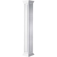 Ekena Millwork 14 W 12'H Premium Square Neored Podignuti panel PVC Endura-Craft Column Wrat Kit, Crown Capital & Base