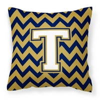 Jastuk za bacanje od tkanine Sa ševronom u obliku slova T u tamnoplavoj i zlatnoj boji