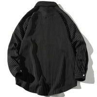 Modna muška majica dugih rukava s otvorenim prednjim dijelom široka gornja odjeća bluza s prugastim kaputom vrhovi 96 94490660