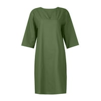 Ženske prozirne jednobojne košulje s izrezom u obliku koljena u obliku inča, ljetne kratke haljine u vojno zelenoj boji,