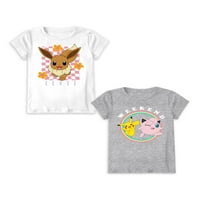 Pokemon djevojke s grafičkim majicama, 2 pakiranja, veličine 4-18