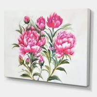 Dizajn umjetnosti Cvijeće ljubičastih božura tradicionalni zidni tisak na platnu