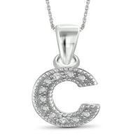 Jewelersclub bijeli dijamantni naglasak sterling srebro od a do z početni privjesak, 18