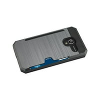 Alcatel Tru Slim oklopni hibridni slučaj s držačem kartice u sivoj boji za upotrebu s Alcatel TRU 5-Pack