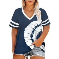 Ženski Casual topovi u donjem rublju Plus size majica s izrezom i printom u obliku slova B bluza s kratkim rukavima