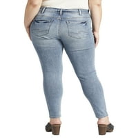 Silver Jeans Co. Ženske plus veličine Elyse Mid Rise Skinny Traperice veličine struka 12-24