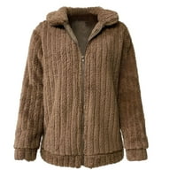 Kaput za žene ženski proljetni zimski novi prugasti plišani kardigan kratki kaput modni zimski kaputi i jakne