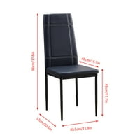 Set stolova i stolica za blagovanje okrugli stakleni stol bočne stolice od PU kože ergonomski dizajn naslona vodoravna linija kuhinja