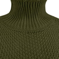 Puloveri za žene, ženski džemper s ramena, casual pleteni preveliki pulover s dugim rukavima u vojničkoj zelenoj boji