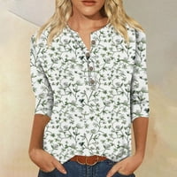 Ženske majice kratkih rukava ljetne etničke cvjetne slatke majice kratkih rukava Majice kratkih rukava proljetne bluze