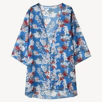 ženski Džemperi-Kardigani u donjem rublju, lagane ženske ljetne bluze, vrhovi s cvjetnim printom, ljetne košulje kratkih rukava i