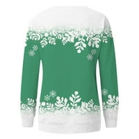 Majica održiva odjeća ženski pulover top s printom snježne pahulje i snjegovića ležerna Sportska bluza s printom od 3 inča aktivna