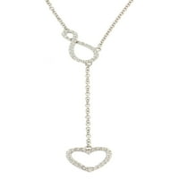 Drake Diamond Infinity Heart Y ogrlica u rodijskom planu od srebra za žene
