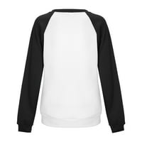 majica s okruglim vratom ženske Ležerne široke košulje dugih rukava jednobojni vrhovi s okruglim vratom puloveri dukserice s džepom