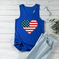 Rasprodaja, majica s američkom zastavom i srcem, ženska domoljubna majica sa slikom 4. srpnja, majice bez rukava za Dan neovisnosti